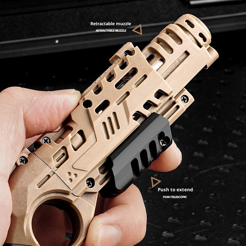 Soft Bullet Toy Gun with Shell Ejection | Mechanical Decompression Fidget Toy & Clicker Blaster