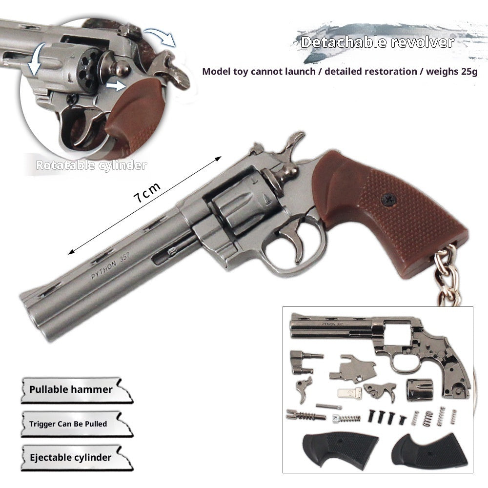 Metal Mini Gun Model Keychain | Disassemblable Toy Pistol EDC Keyring & Bag Charm