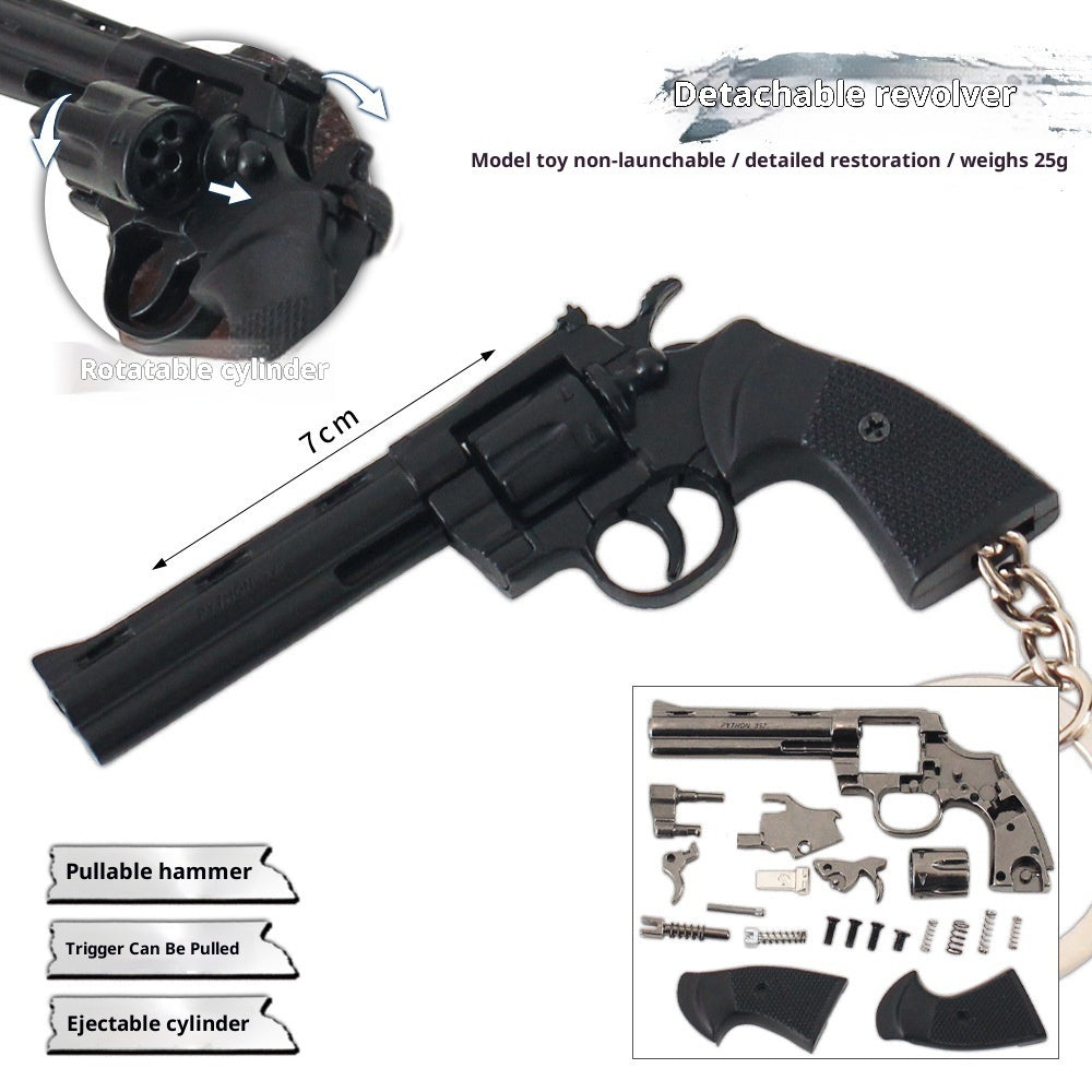 Metal Mini Gun Model Keychain | Disassemblable Toy Pistol EDC Keyring & Bag Charm