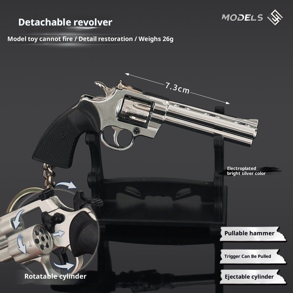 Metal Mini Gun Model Keychain | Disassemblable Toy Pistol EDC Keyring & Bag Charm