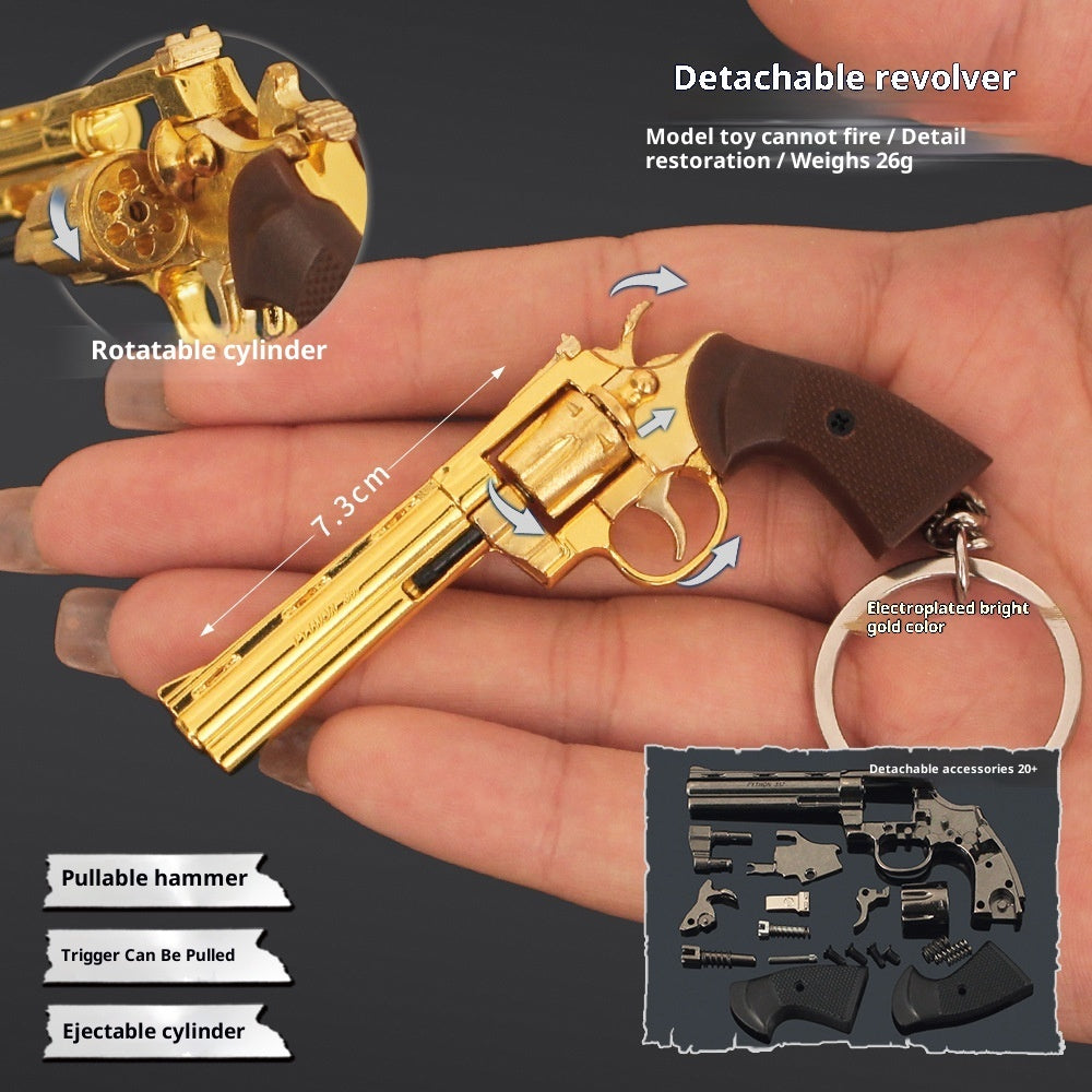 Metal Mini Gun Model Keychain | Disassemblable Toy Pistol EDC Keyring & Bag Charm