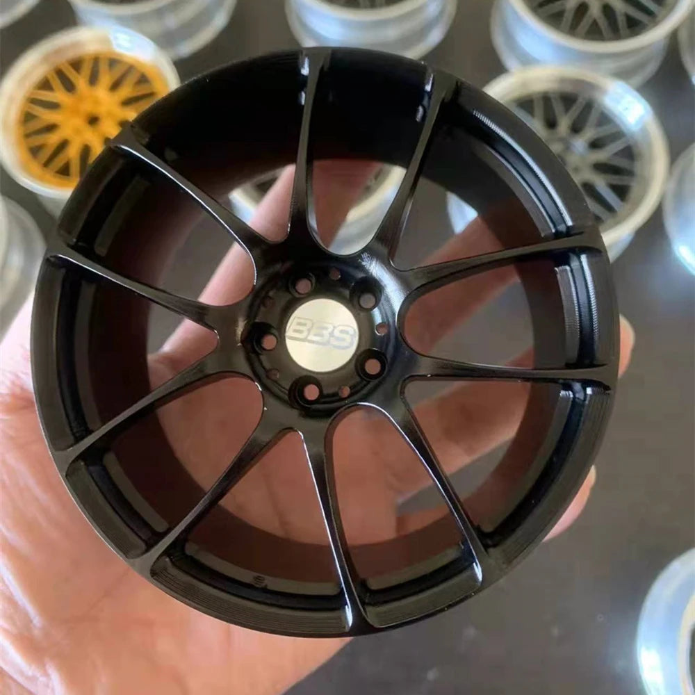 1:5 Scale Forged Wheel Model Set – Mini Alloy Rim Collectible with Display Stand