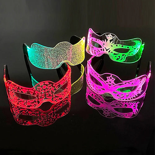 LED Luminous Visor Glasses – Futuristic Neon Rave & Festival Light Up Eyewear