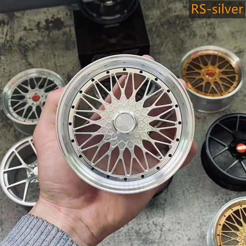 1:5 Scale Forged Wheel Model Set – Mini Alloy Rim Collectible with Display Stand