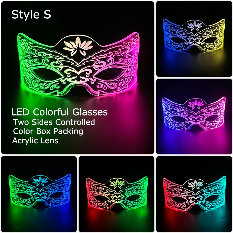 LED Luminous Visor Glasses – Futuristic Neon Rave & Festival Light Up Eyewear