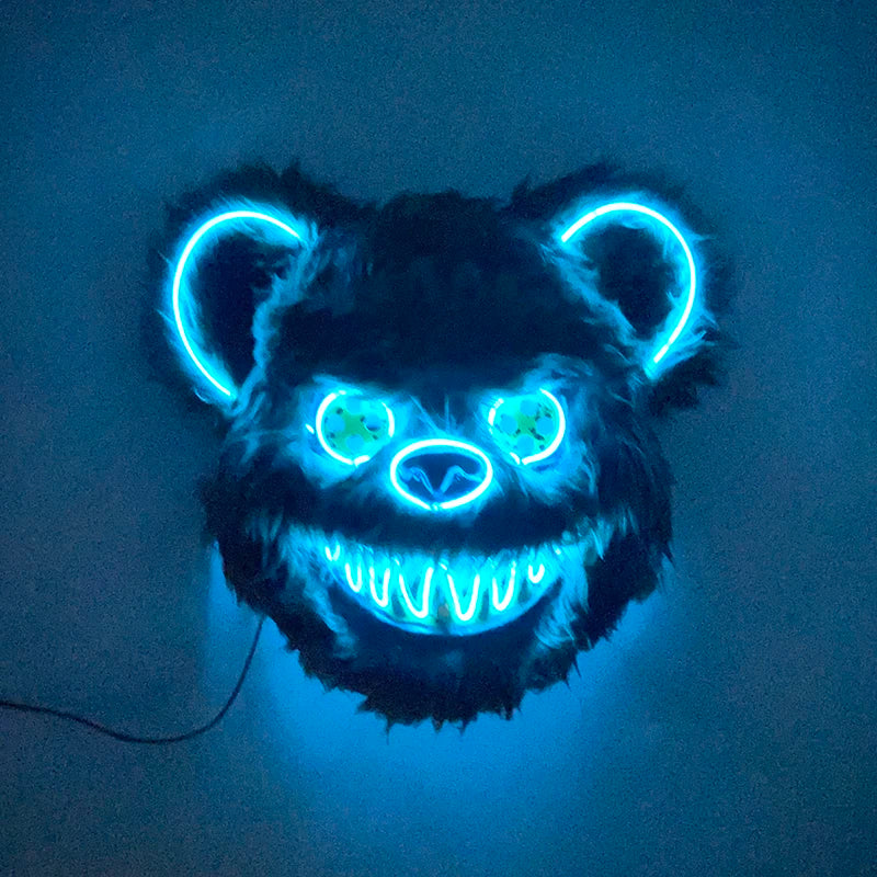 LED Glowing Horror Animal Mask – Light Up Bear & Rabbit Cosplay Festival Mask