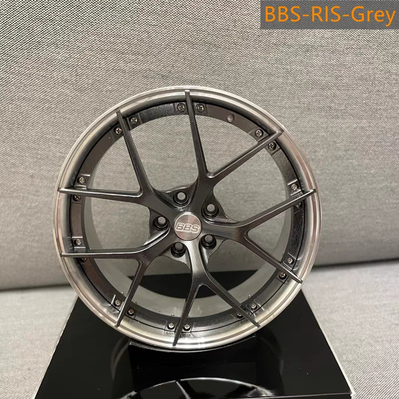 1:5 Scale Forged Wheel Model Set – Mini Alloy Rim Collectible with Display Stand