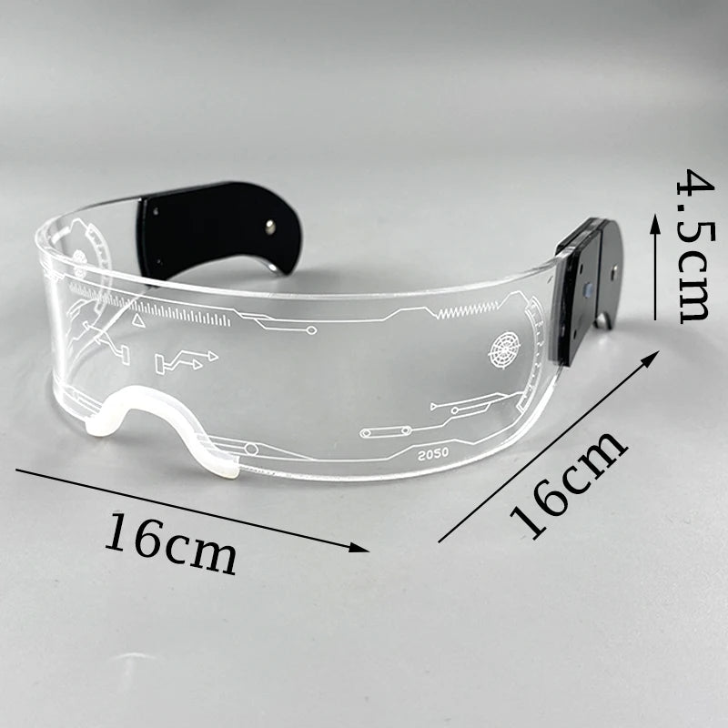 LED Luminous Visor Glasses – Futuristic Neon Rave & Festival Light Up Eyewear
