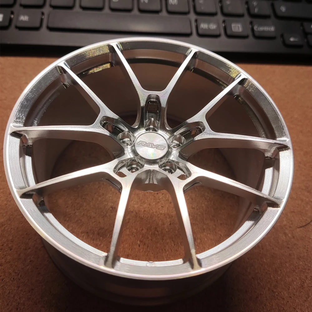1:5 Scale Forged Wheel Model Set – Mini Alloy Rim Collectible with Display Stand