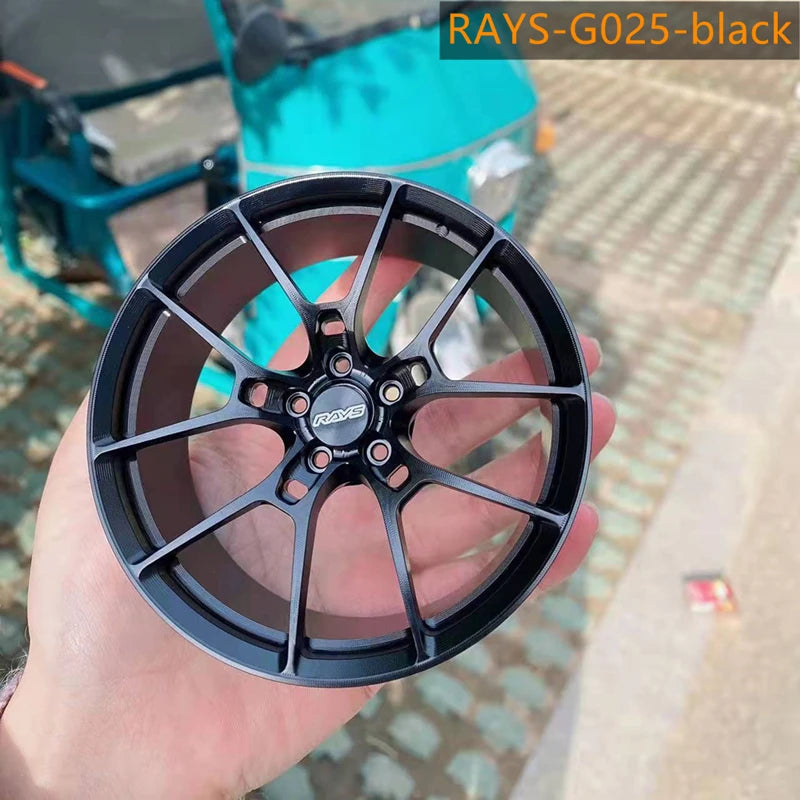 1:5 Scale Forged Wheel Model Set – Mini Alloy Rim Collectible with Display Stand