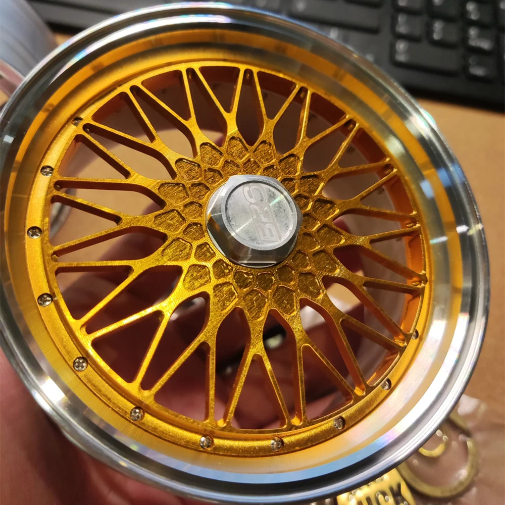 1:5 Scale Forged Wheel Model Set – Mini Alloy Rim Collectible with Display Stand