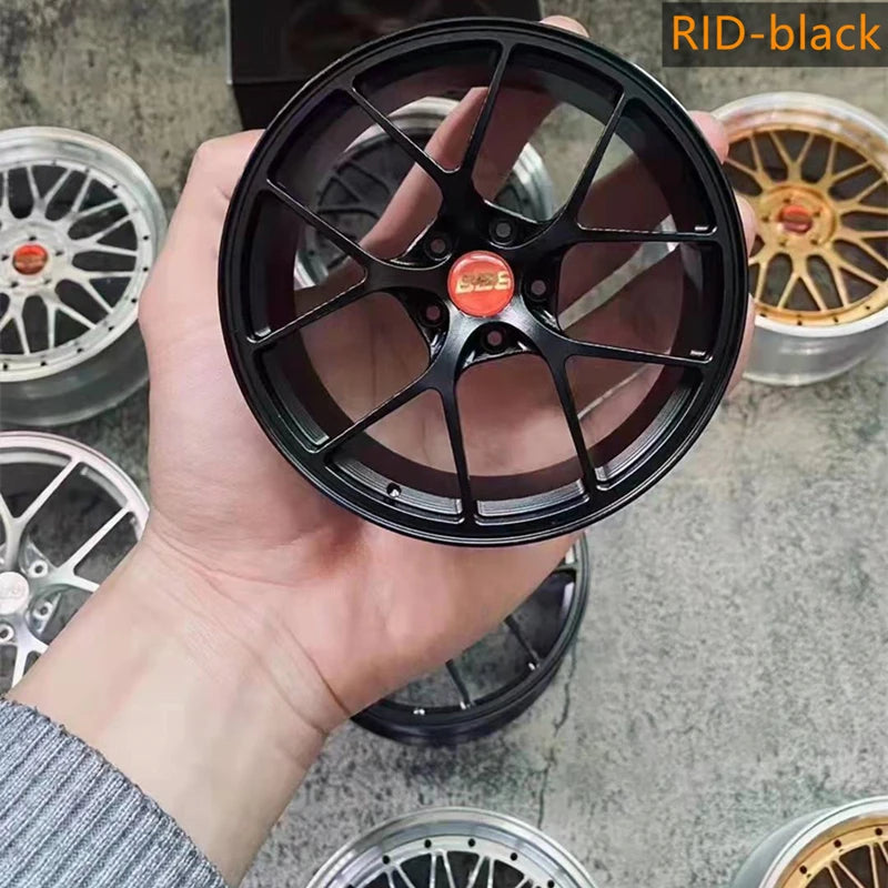 1:5 Scale Forged Wheel Model Set – Mini Alloy Rim Collectible with Display Stand
