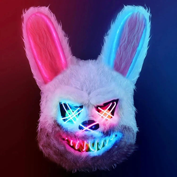 LED Glowing Horror Animal Mask – Light Up Bear & Rabbit Cosplay Festival Mask