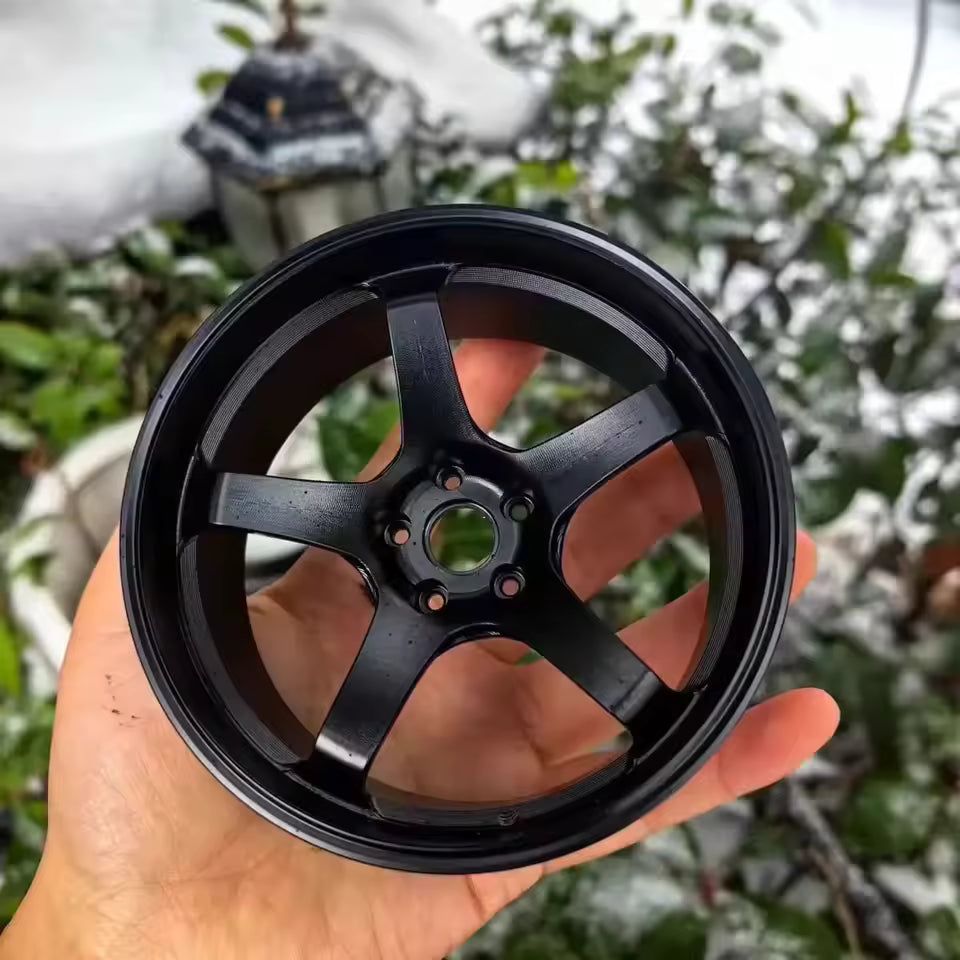 1:5 Scale Forged Wheel Model Set – Mini Alloy Rim Collectible with Display Stand