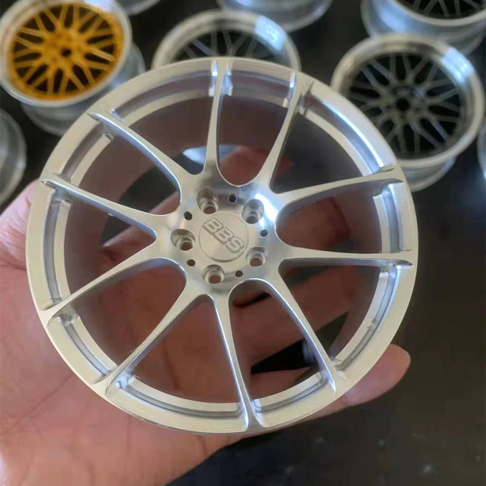 1:5 Scale Forged Wheel Model Set – Mini Alloy Rim Collectible with Display Stand